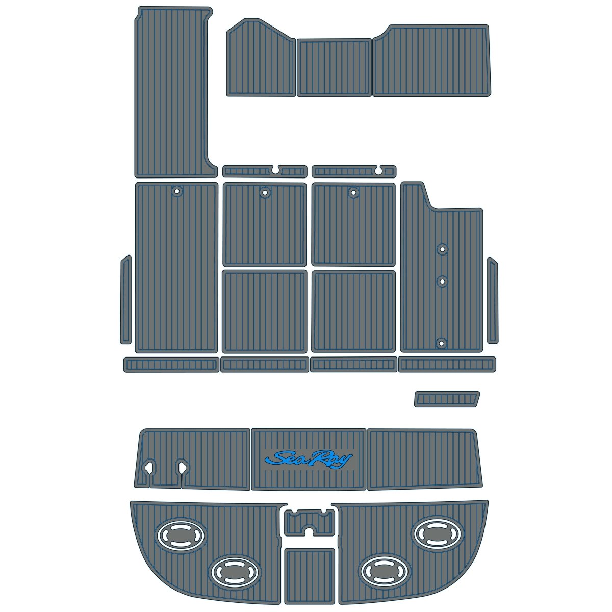 1990 - 1991 Sea Ray Sundancer 350 Foam Boat Decking Kits - HJDECK