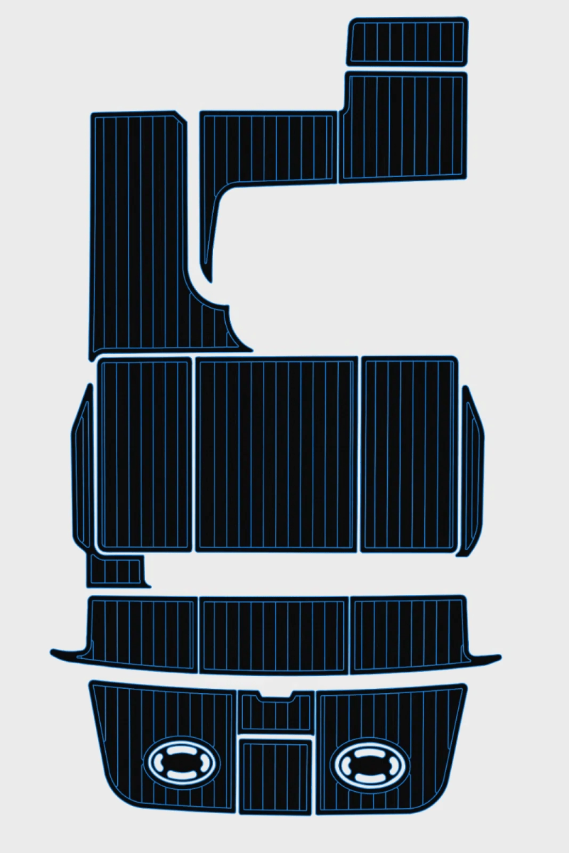 1995 - 1996 Sea Ray 290 Sundancer Cockpit Swim platform EVA Floor Mat - HJDECK