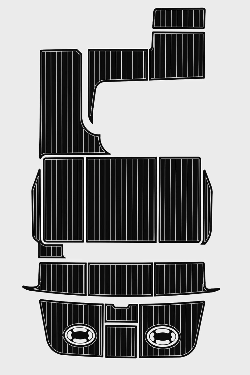 1995 - 1996 Sea Ray 290 Sundancer Cockpit Swim platform EVA Floor Mat - HJDECK