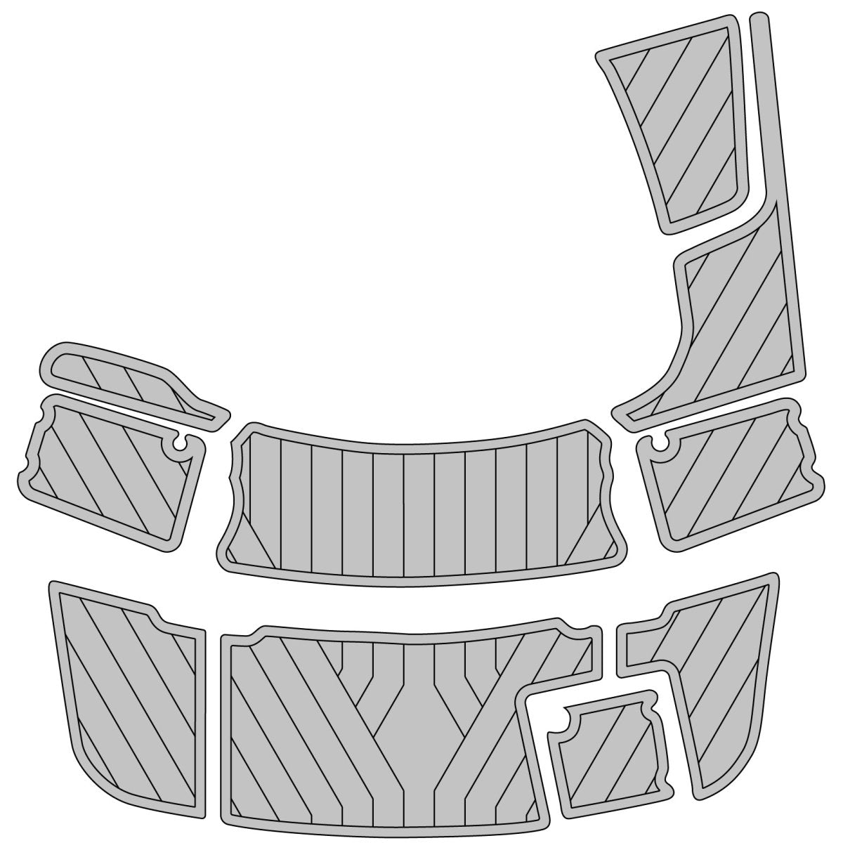 2000 - 2005 Chaparral 230 SSI EVA Foam Teak Deck Flooring Swim Step Mats - HJDECK