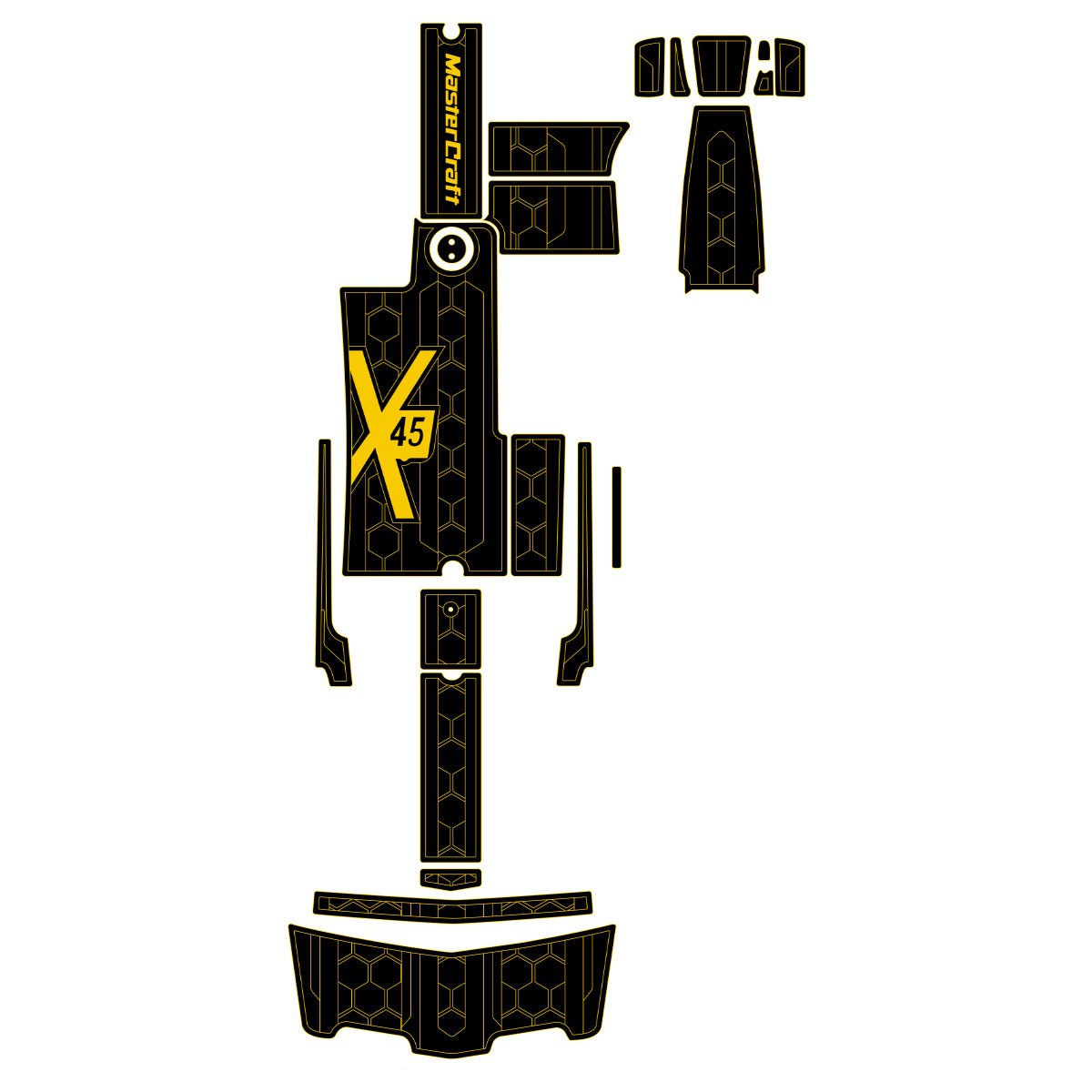 2005 - 2013 Mastercraft X45 Faux Teak Boat Flooring Marine Deck Mat - HJDECK