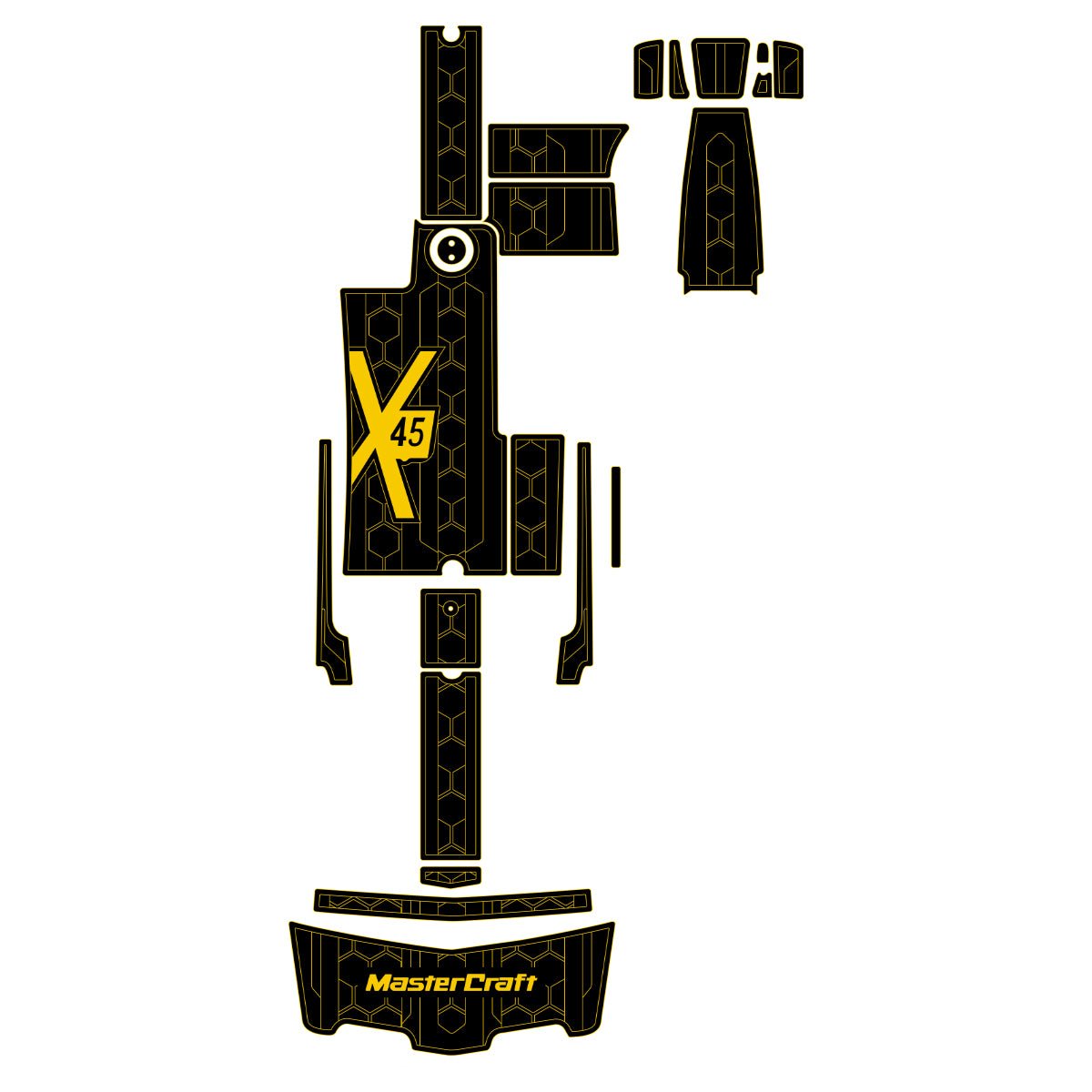 2005 - 2013 Mastercraft X45 Faux Teak Boat Flooring Marine Deck Mat - HJDECK