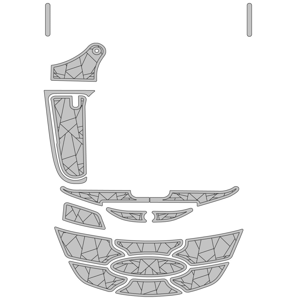 2005 NAUTIQUE 226 EVA Foam Faux Teak Boat Deck Mat Flooring - HJDECK