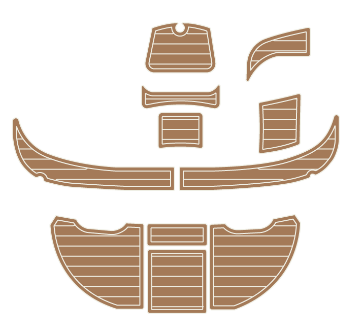 2006 Sea Ray 240 Sundeck Swim Platform Teak Deck Floor Mat - HJDECK