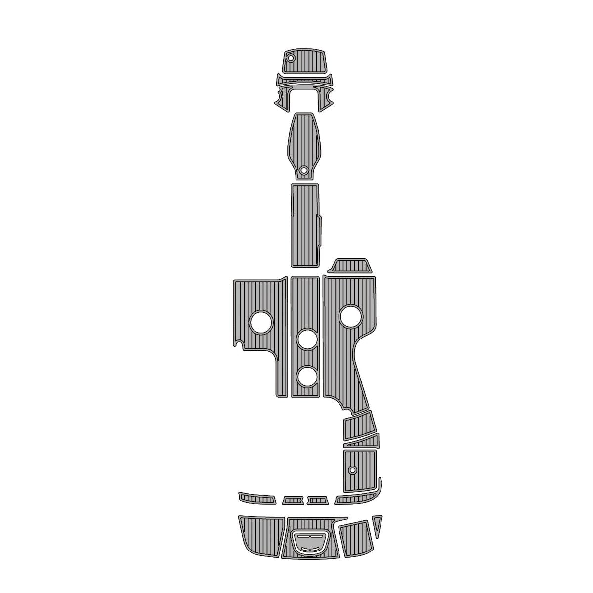 2012 Sea Ray 240 Sundeck EVA Foam Faux Teak Boat Flooring Custom Boat Kits - HJDECK