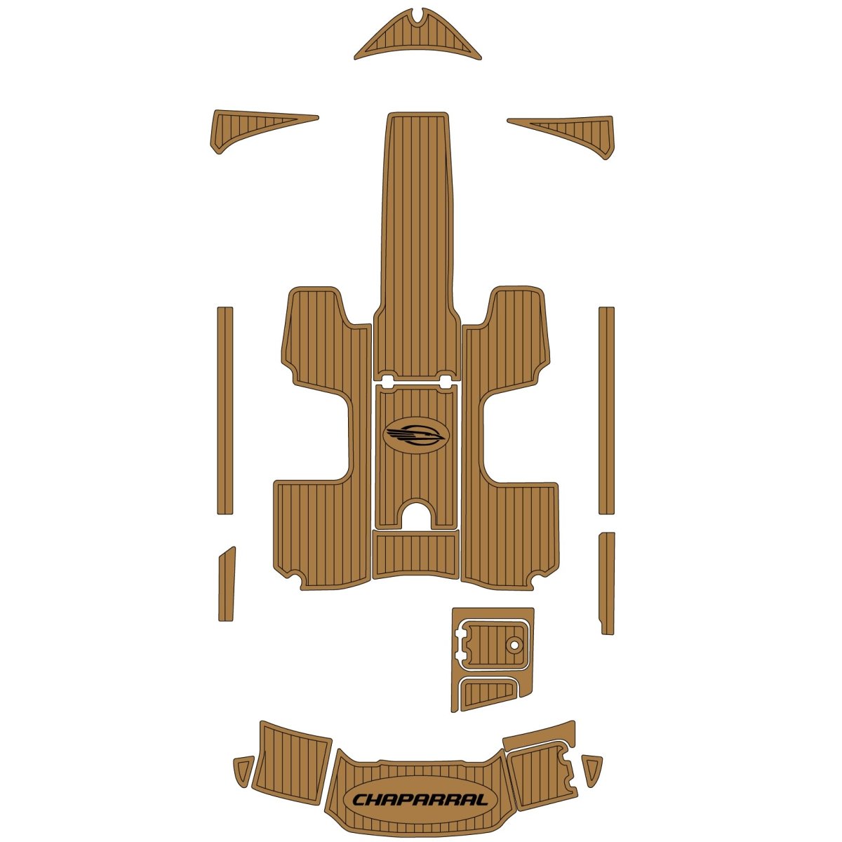 2013 Chaparral H2O Sport EVA Foam Faux Teak Boat Deck Mat Flooring Marine Decking - HJDECK