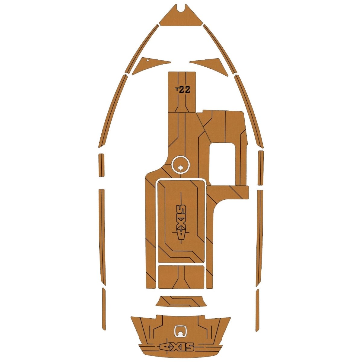 2014 - 2017 Axis T22 EVA Foam Teak Boat Flooring Marine Decking Carpet - HJDECK
