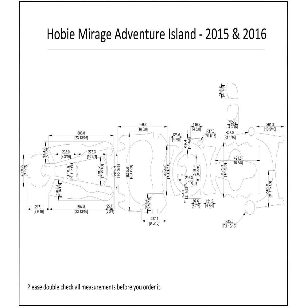 2015 - 2016 Hobie Mirage Adventure Island Kayak Boat Deck Pad Kit - HJDECK