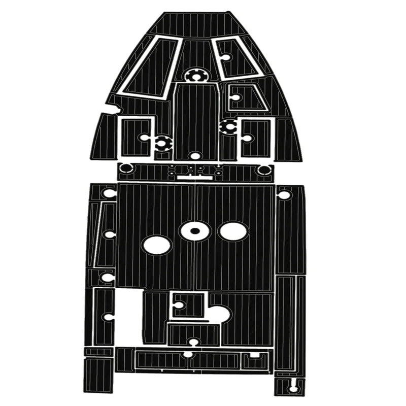 2015 - 2017 Lund Pro Guide 2075 Foam Teak Boat Deck Flooring Kits - HJDECK