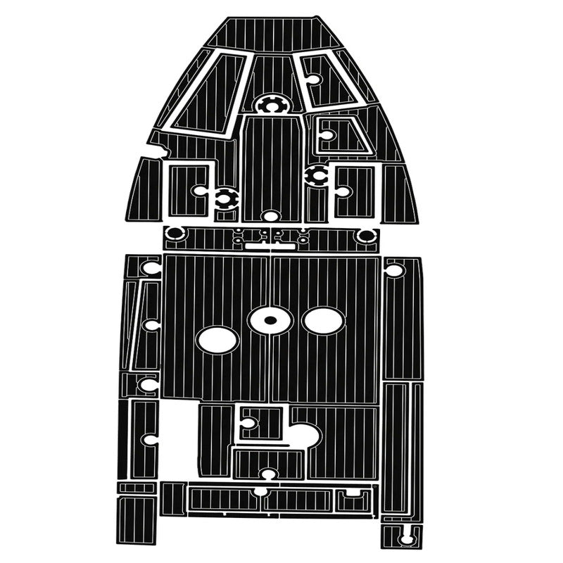 2015 - 2017 Lund Pro Guide 2075 Foam Teak Boat Deck Flooring Kits - HJDECK
