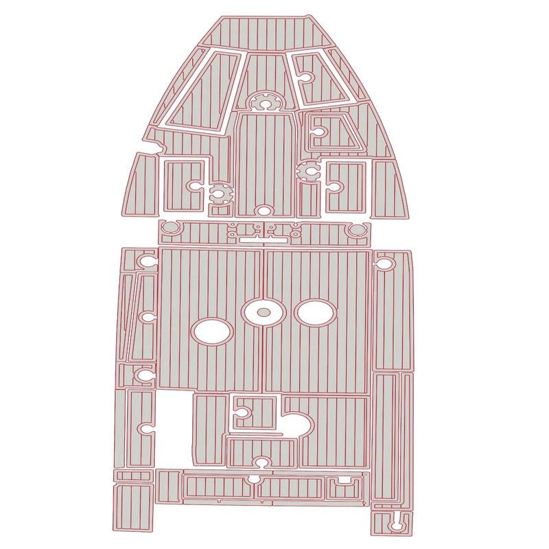 2015 - 2017 Lund Pro Guide 2075 Foam Teak Boat Deck Flooring Kits - HJDECK