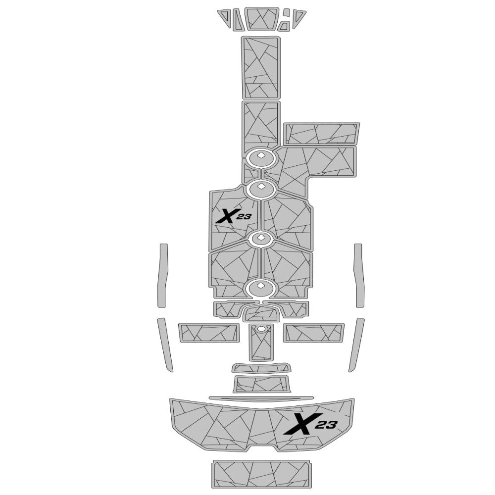 2015 - 2018 MASTERCRAFT X23 EVA Foam Faux Teak Boat Deck MatteMarine Flooring - HJDECK