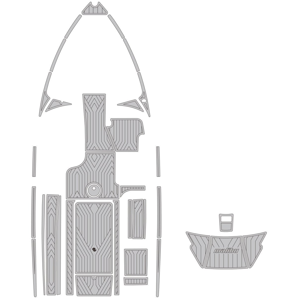 2016 - 2018 MALIBU 25 LSV EVA Foam Faux Teak Boat Deck Mat Flooring - HJDECK