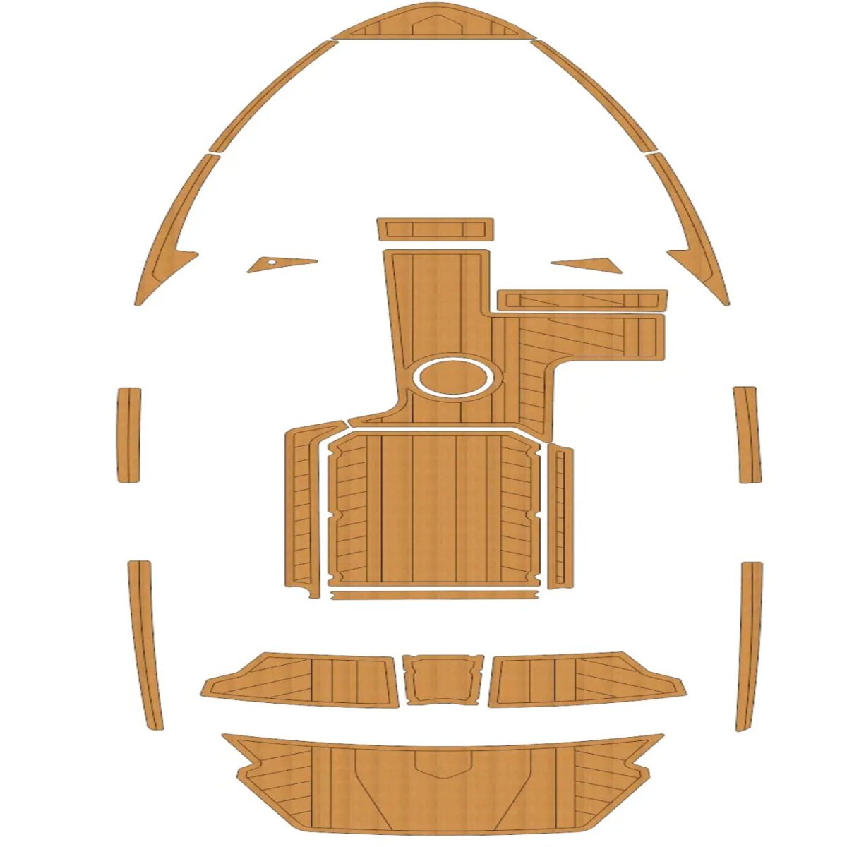 2017 - 2018 MALIBU 21 VLX EVA Foam Faux Teak Boat Deck Mat Flooring Marine Decking - HJDECK