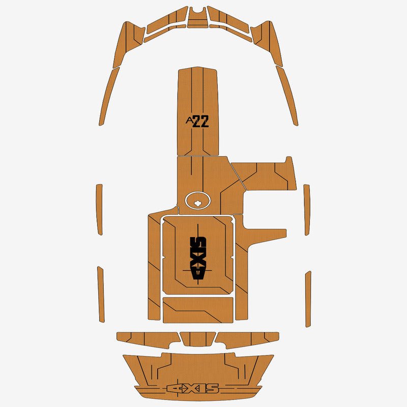 2018 Axis A22 Cockpit Bow 1/4" 6mm Boat EVA Flooring Teak Floor Non - slip Mat - HJDECK