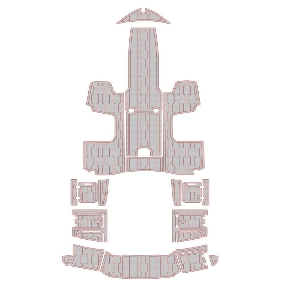 2018 Chaparral H2O Sport 19 EVA Foam Faux Teak Boat Deck MatteMarine Flooring - HJDECK