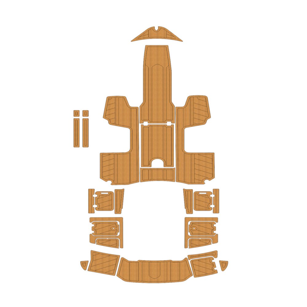 2018 Chaparral H2O Sport 19 EVA Foam Faux Teak Boat Deck MatteMarine Flooring - HJDECK