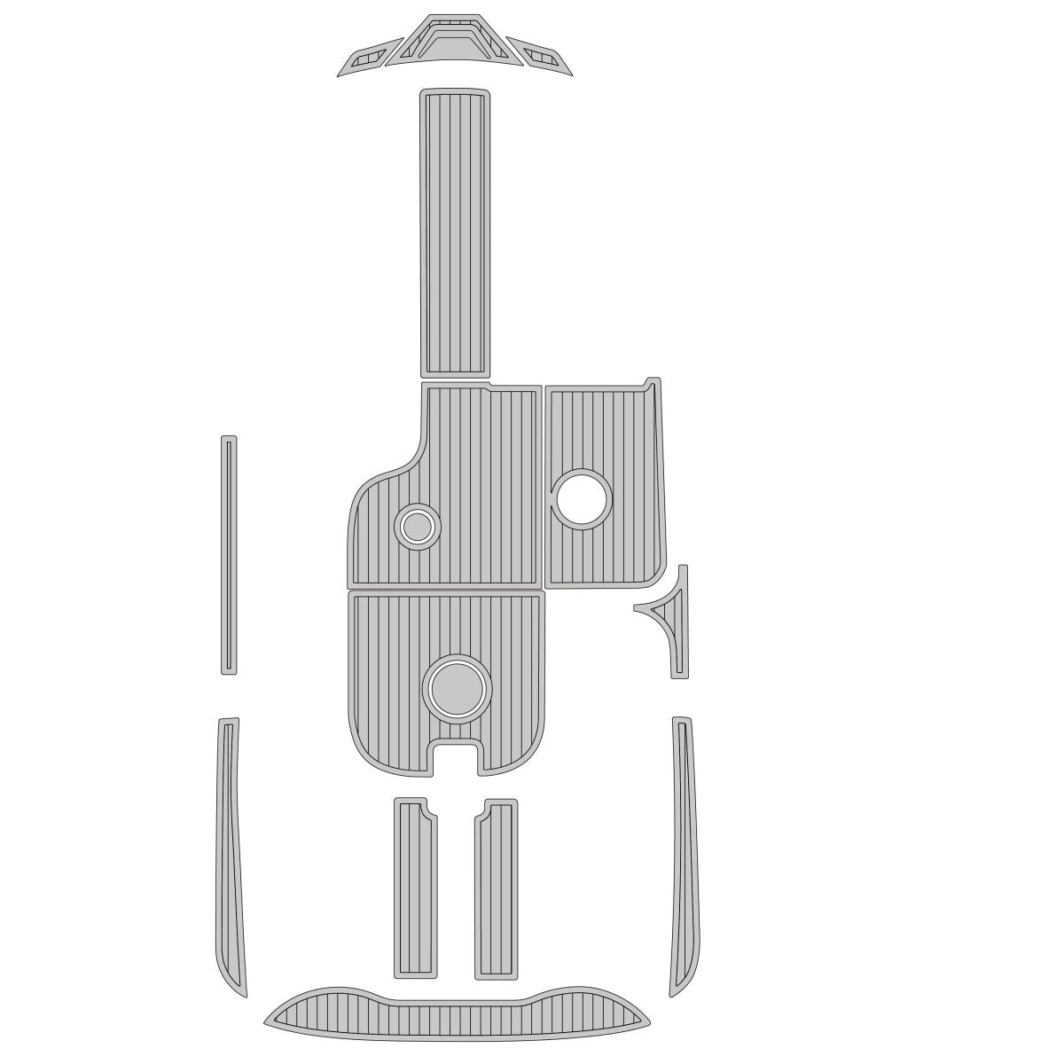 2018 MB Sports F22 Tomcat EVA Foam Boat Faux Teak Flooring - HJDECK