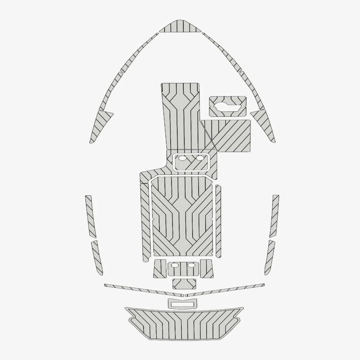 2019 - 2020 Malibu 23 LSV EVA Foam Faux Teak Boat Deck Mat Flooring Marine Decking - HJDECK