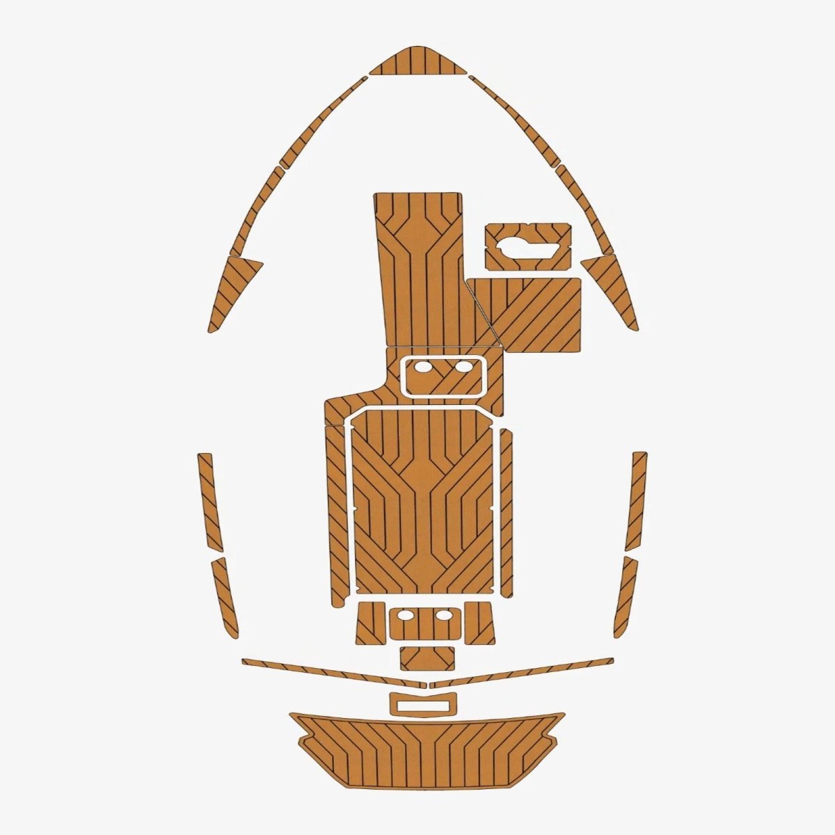 2019 - 2020 Malibu 23 LSV EVA Foam Faux Teak Boat Deck Mat Flooring Marine Decking - HJDECK