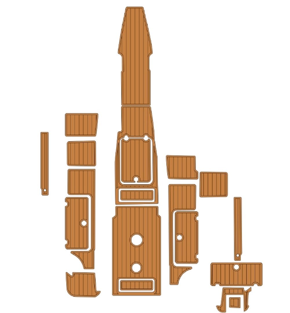 2020 Scout Dorado Boat Teak Flooring Cockpit Pad - HJDECK