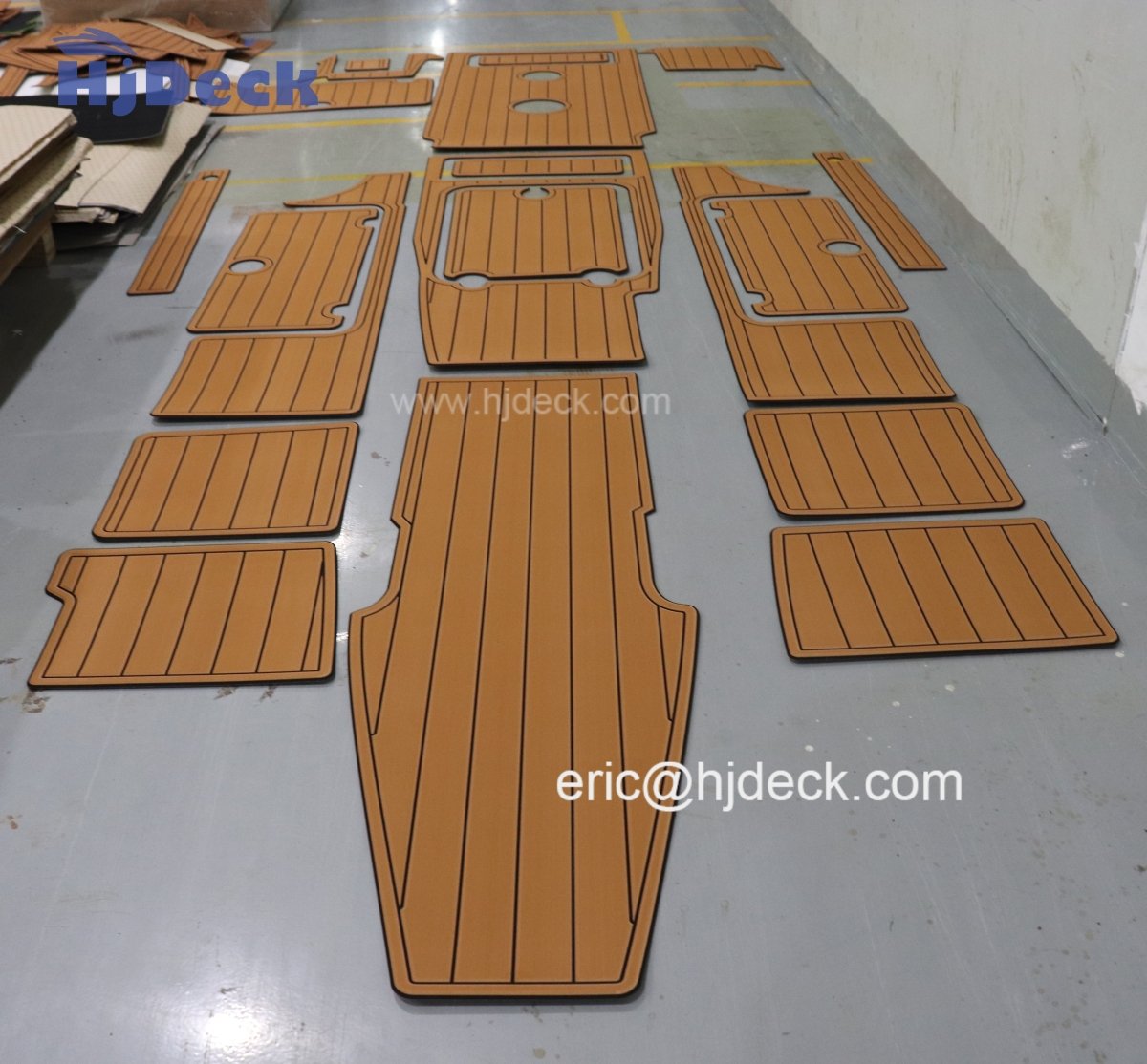 2020 Scout Dorado Boat Teak Flooring Cockpit Pad - HJDECK