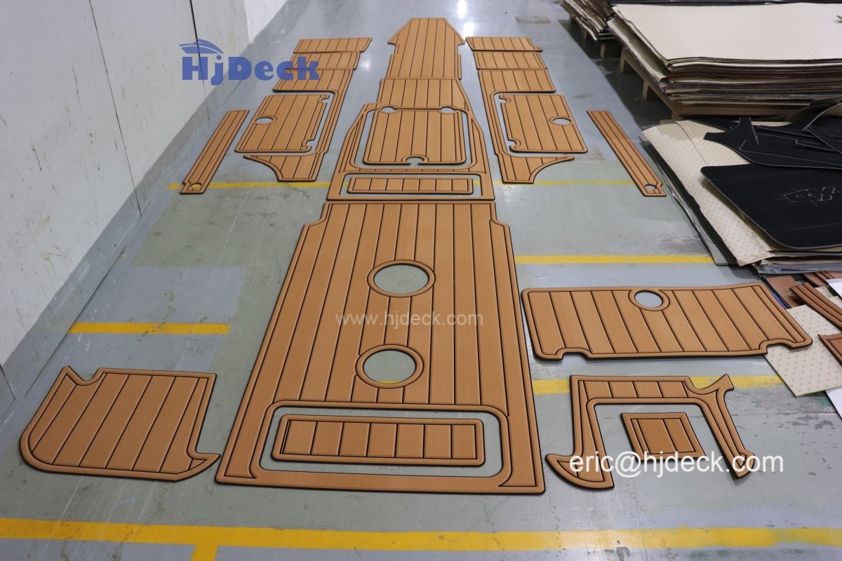 2020 Scout Dorado Boat Teak Flooring Cockpit Pad - HJDECK