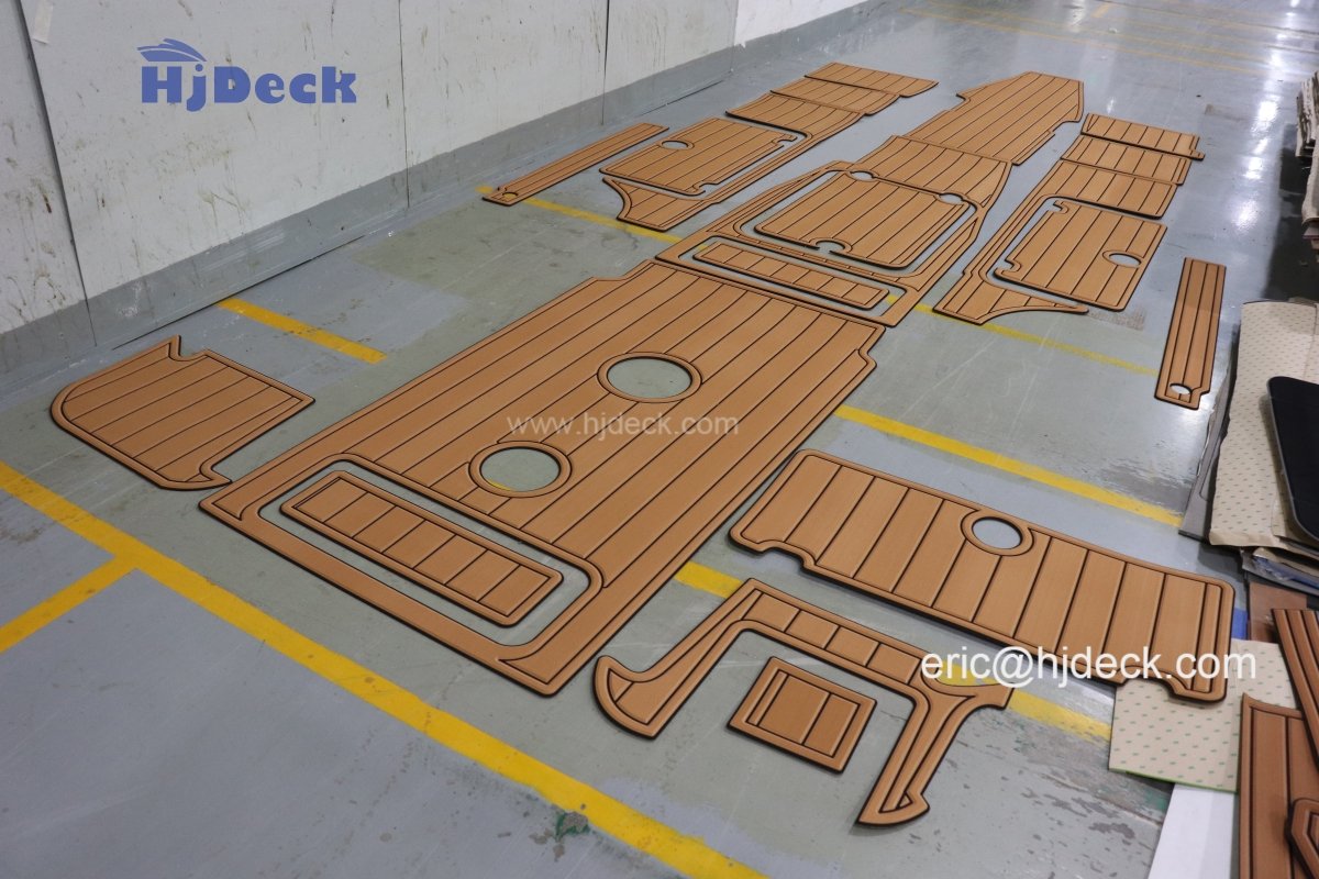 2020 Scout Dorado Boat Teak Flooring Cockpit Pad - HJDECK