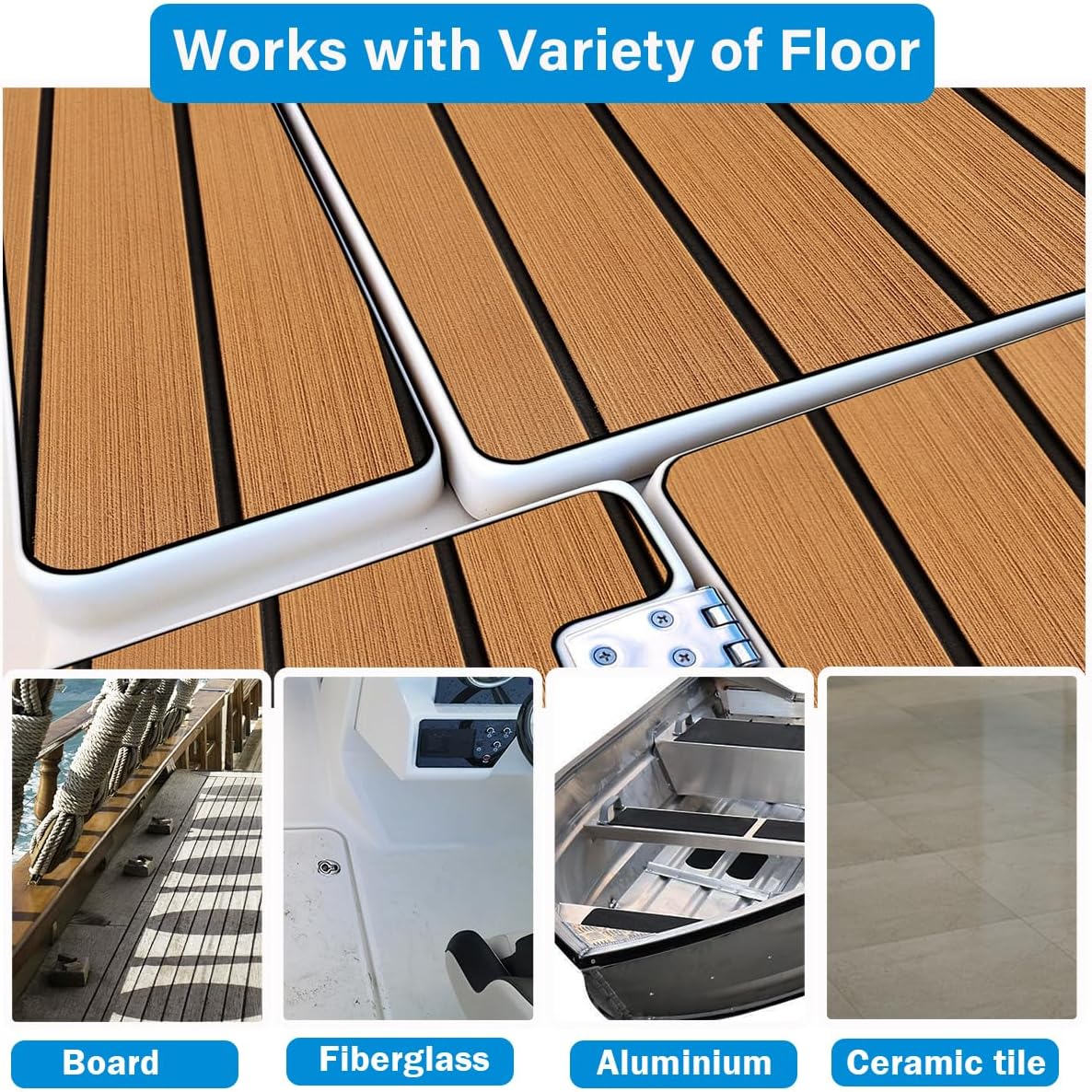 3M Boat Flooring EVA Foam Boat Decking 94.5"x45.2" - HJDECK