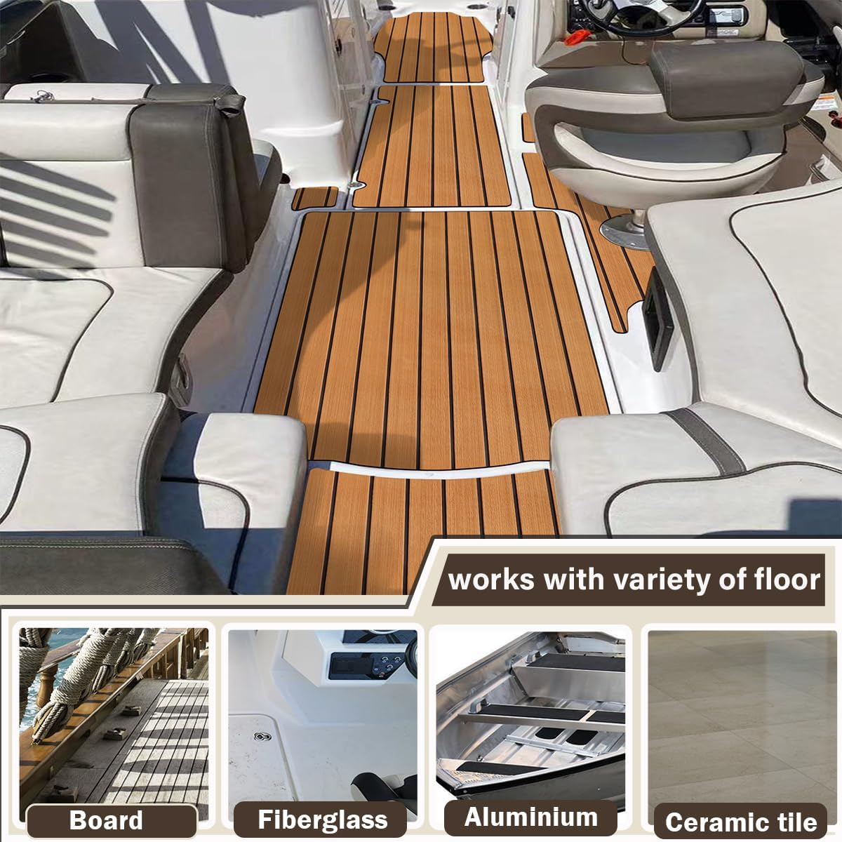 3M Boat Flooring EVA Foam Boat Decking 94.5"x45.2" - HJDECK