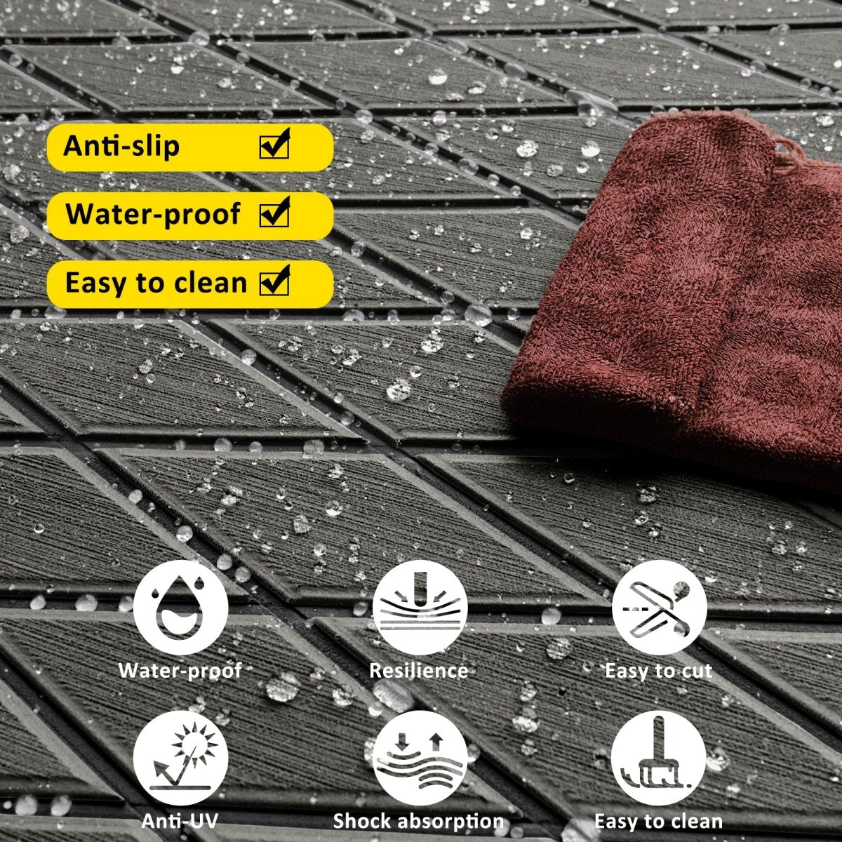 Boat Flooring EVA Foam Decking Sheet Diamond Pattern Marine Mat - HJDECK