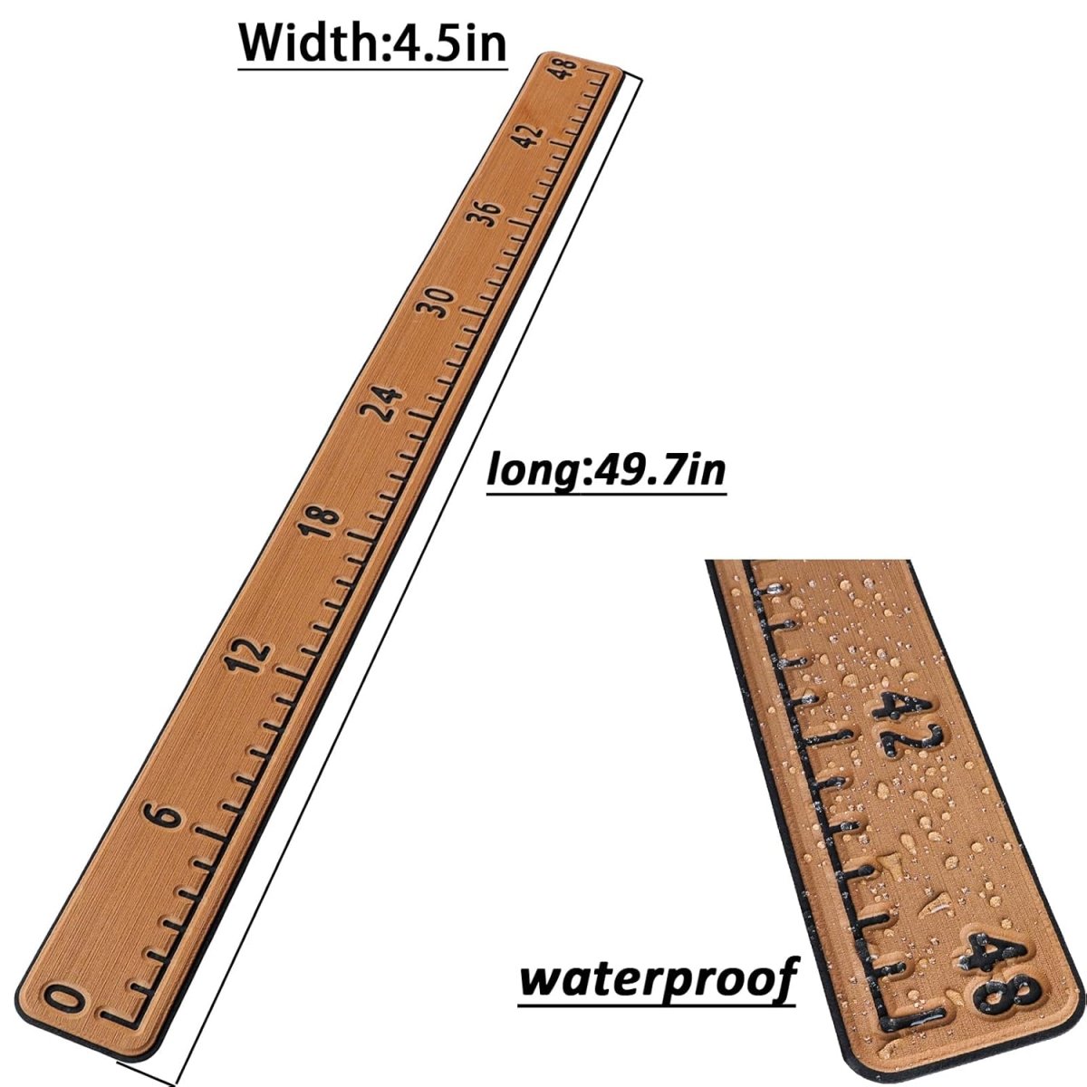 berkley adhesive fish ruler Fish Ruler for Boats 48" EVA Foam Fish Measuring Board with Self-Adhesive Backing LightGray+Black