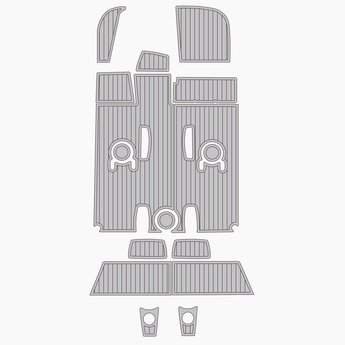 Fountain 38 Lightning 2009 Cockpit & Swim Step Pad EVA Foam Boat Decking Kit - HJDECK