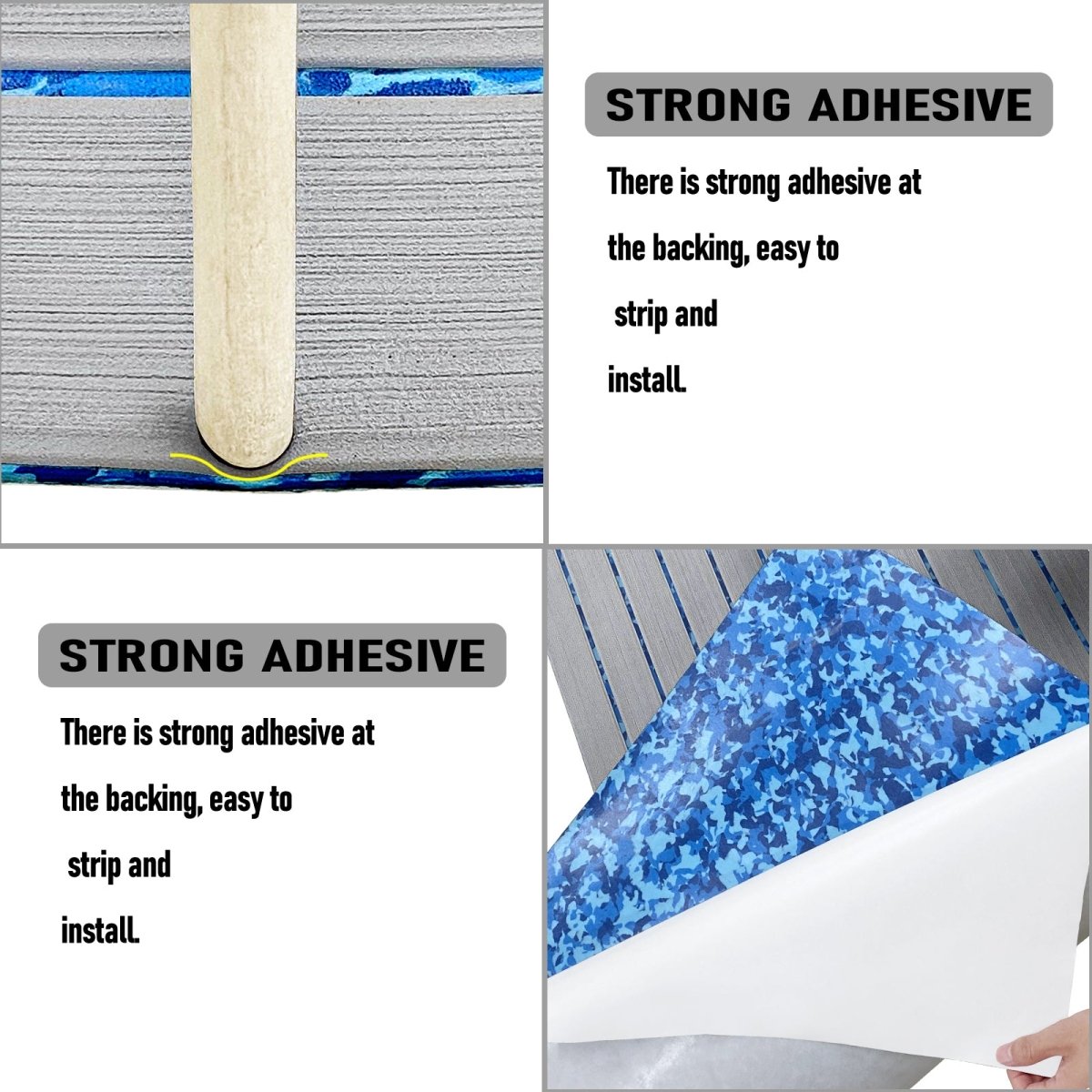 Hjdeck EVA Foam Boat Decking Faux Teak Marine Mat Self - Adhesive for RV Yacht Kayak - HJDECK