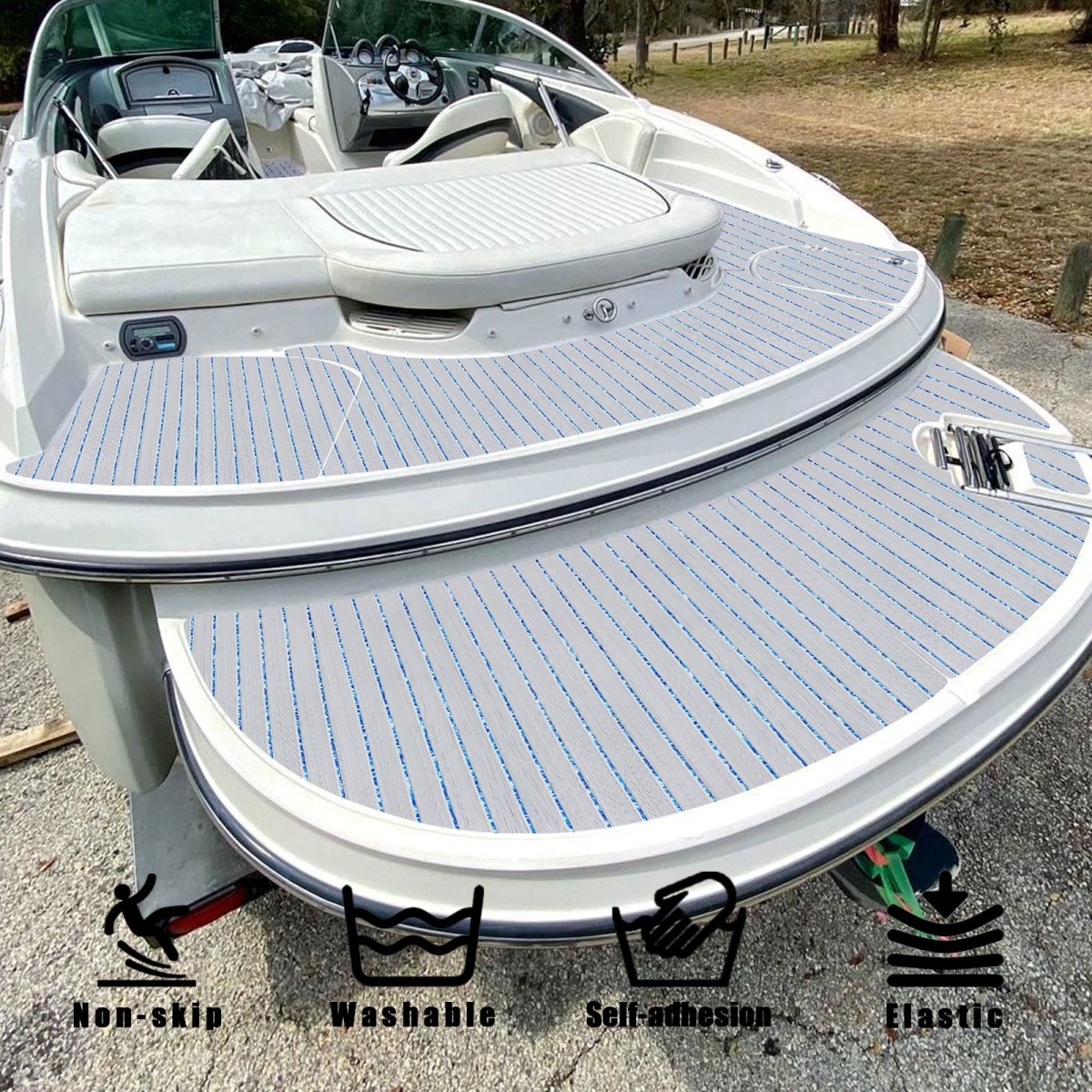 Hjdeck EVA Foam Boat Decking Faux Teak Marine Mat Self - Adhesive for RV Yacht Kayak - HJDECK