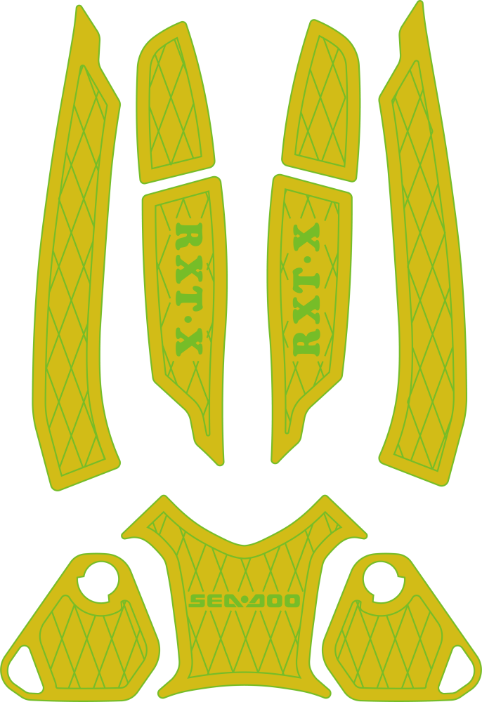 SEA - DOO RXT 215, RXT - X RS 260, GTX 155, WAKE PRO 215, RXT 260 RS Jet Ski Traction Mats - HJDECK