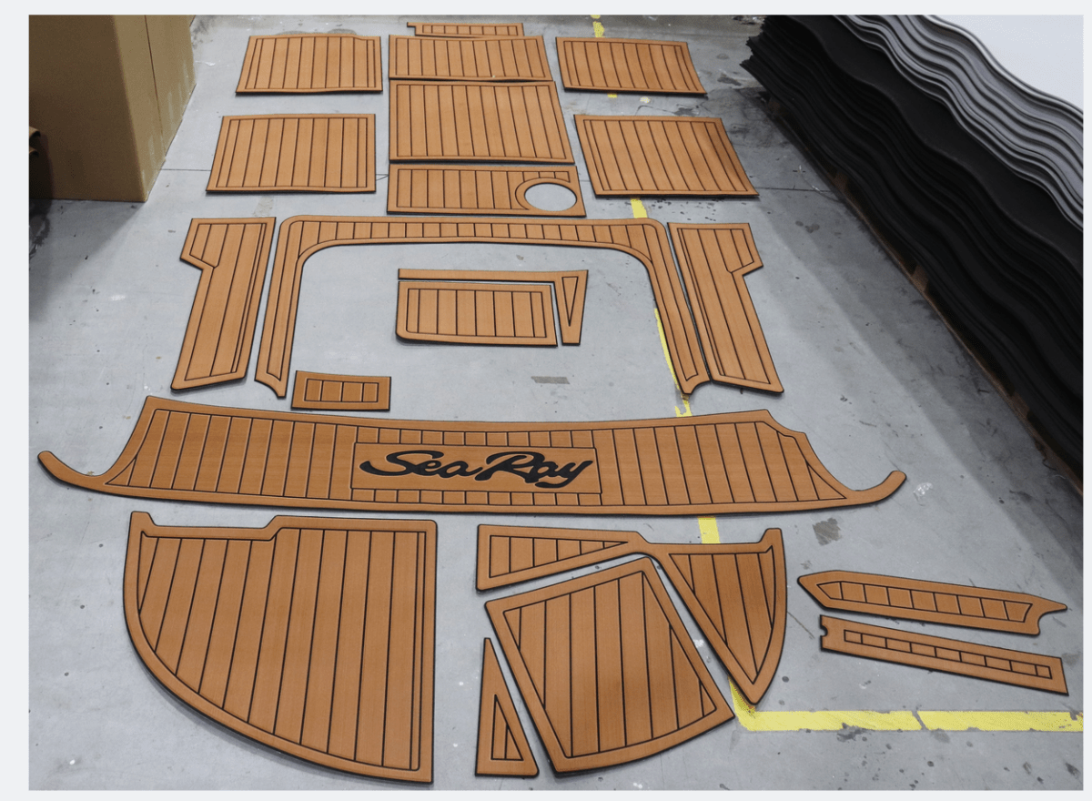 Sea Ray 225 Weekender Non Slip Boat Flooring Decking Pad Swim Platform Cockpit Mats - HJDECK
