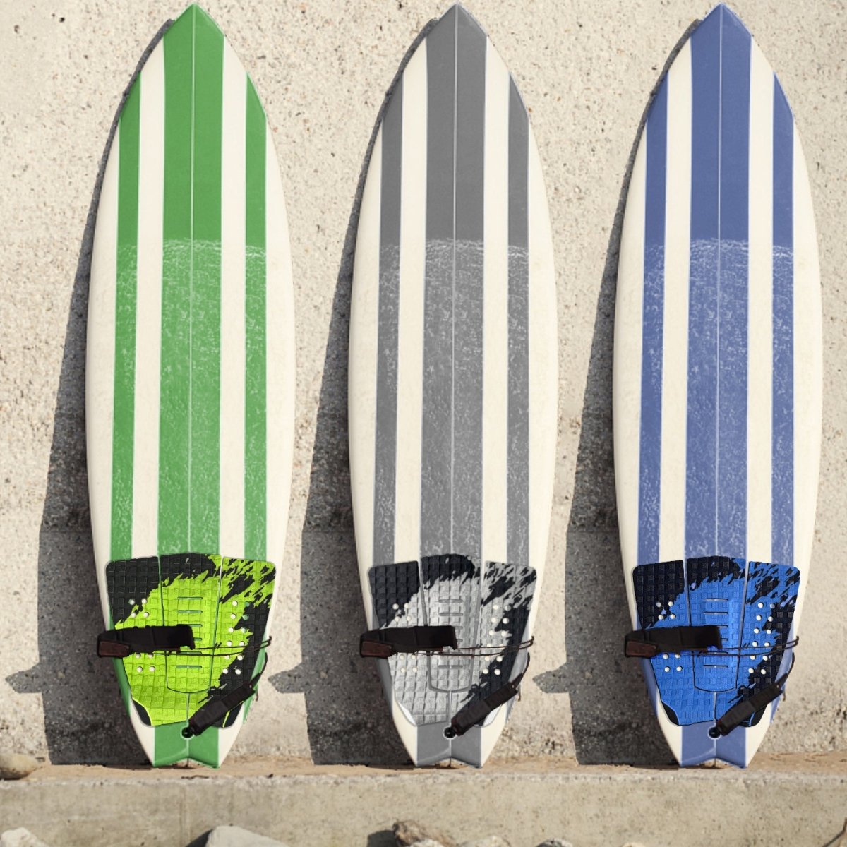 Short Board 3 pieces Traction Pad - Grey - HJDECK