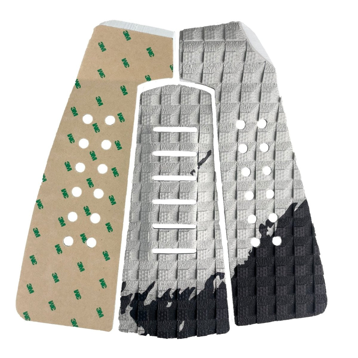 Short Board 3 pieces Traction Pad - Grey - HJDECK