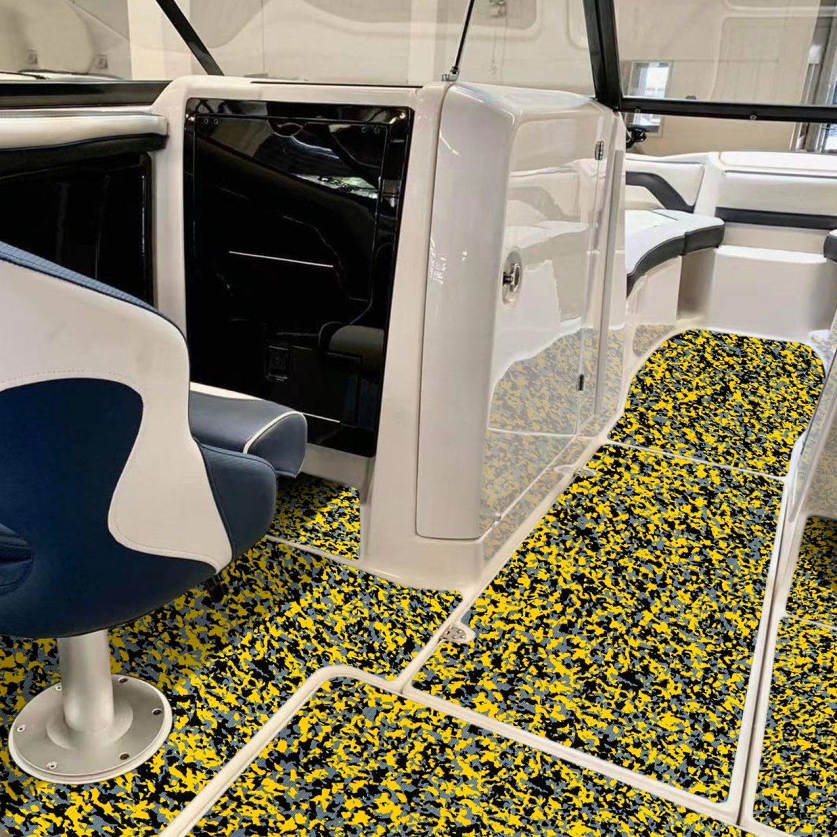 Yellow Camo Anti - Slip Deck Matting Boat Mat - HJDECK