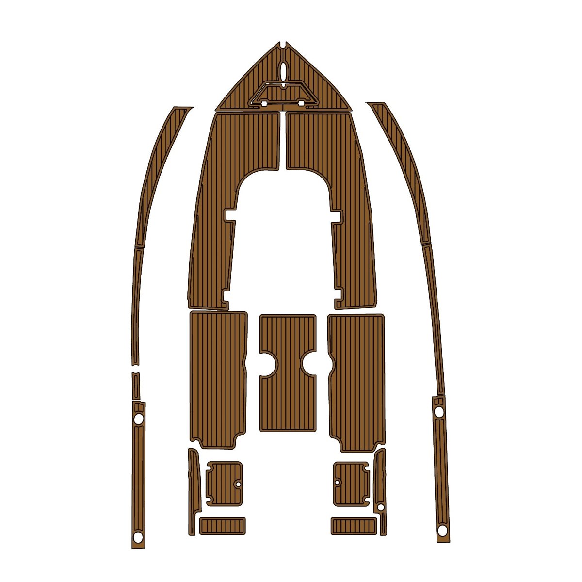 2004 Sea Pro 220 CC EVA Foam Faux Teak Boat Deck MatteMarine Flooring Marine Boat Decking Carpet Leaf Yacht Vehicle Pad - HJDECK