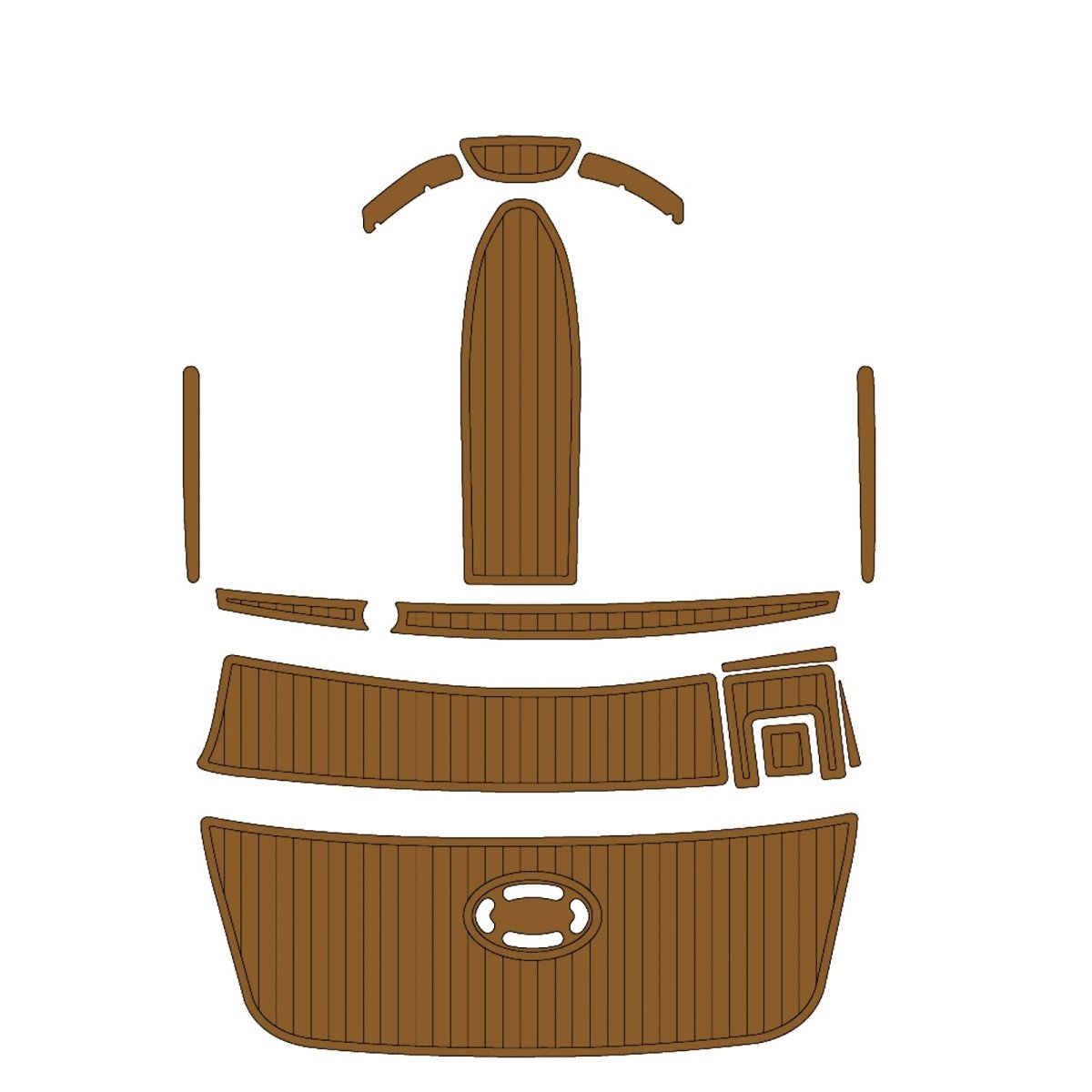 2005 BAYLINER 185 BOWRIDER EVA Foam Faux Teak Boat Deck MatteMarine Flooring Marine Boat Decking Carpet Leaf Yacht Vehicle Pad - HJDECK