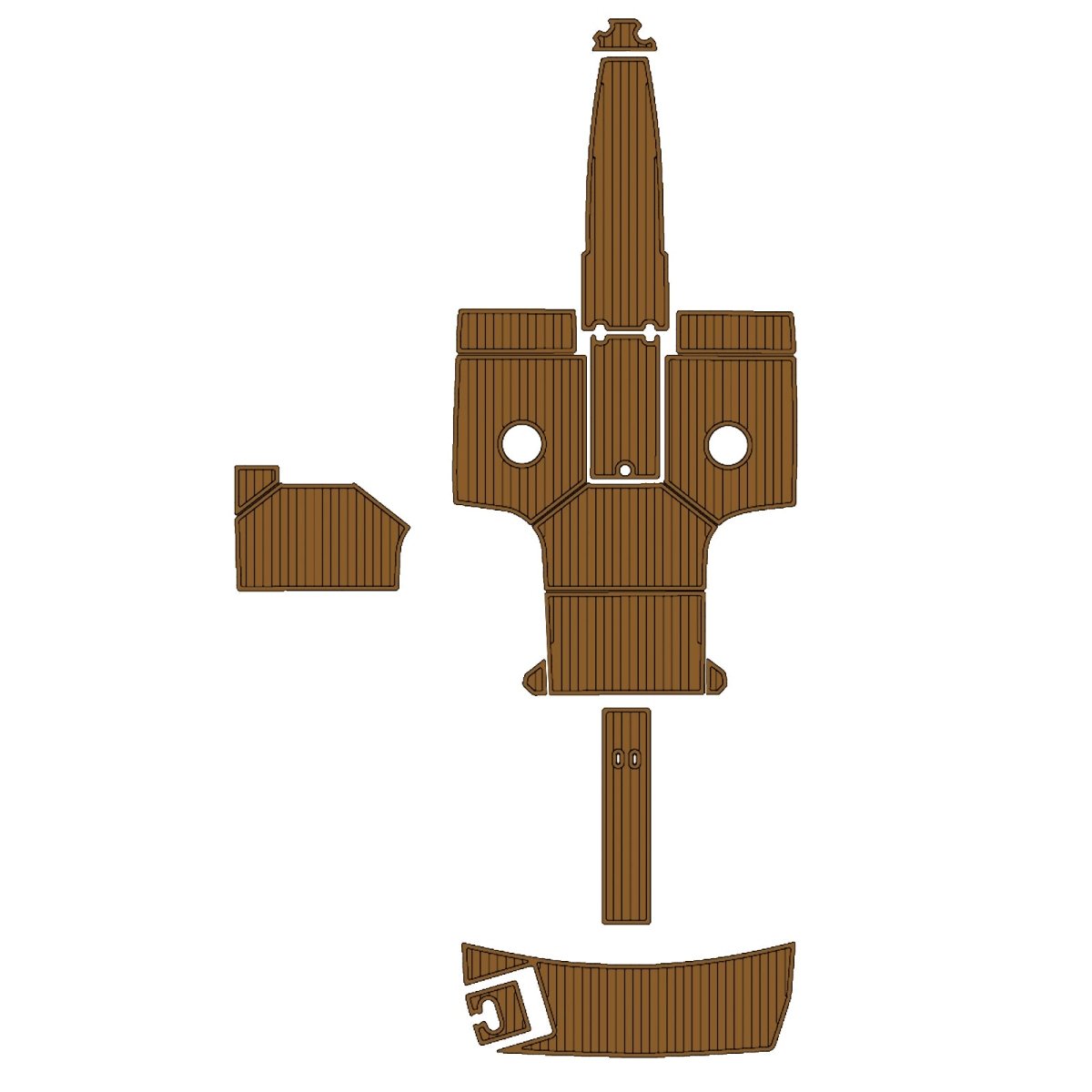 2016-2017 REGAL 2300 RX EVA Foam Faux Teak Boat Deck MatteMarine Flooring Marine Boat Decking Carpet Leaf Yacht Vehicle Pad - HJDECK