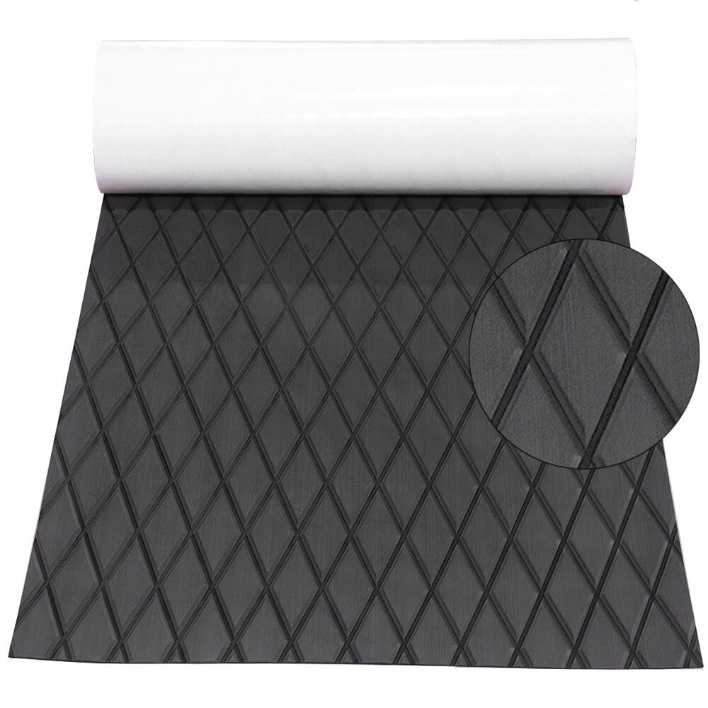 Boat Flooring EVA Foam Decking Sheet Diamond Pattern Teak Marine Mat Marine Carpet Cooler Tops Seating Non-Slip Self-Adhesive Flooring for Motorboat RV Yacht Kayak Swim Platform 74.8"x27.6"/13.8" - HJDECK