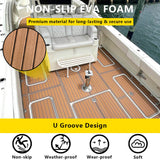 Faux Teak Texture Marine Flooring EVA Foam Boat Decking Mat Self Adhesive Boat Carpet Flooring Sheet - HJDECK